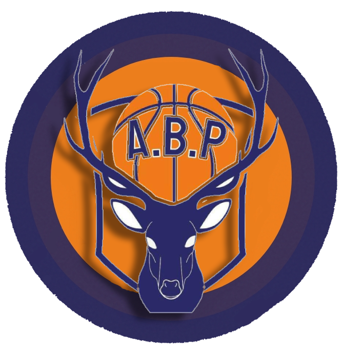 Emblème ABP, un cerf et un ballon de basket